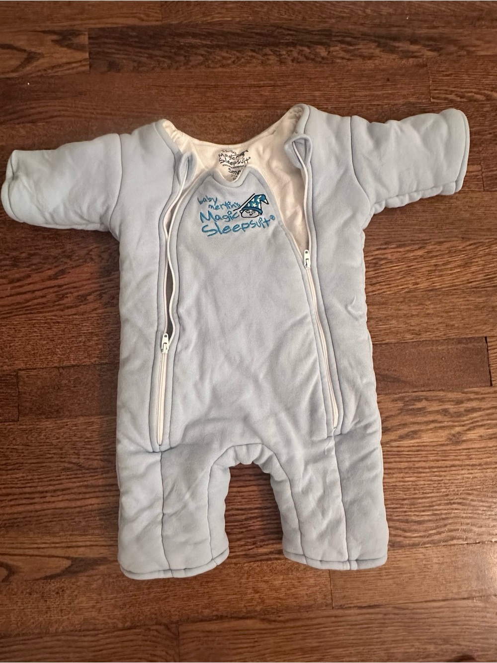 Magic Merlin Light Blue Cozy Sleepsuit One-Piece with Dual Zippers